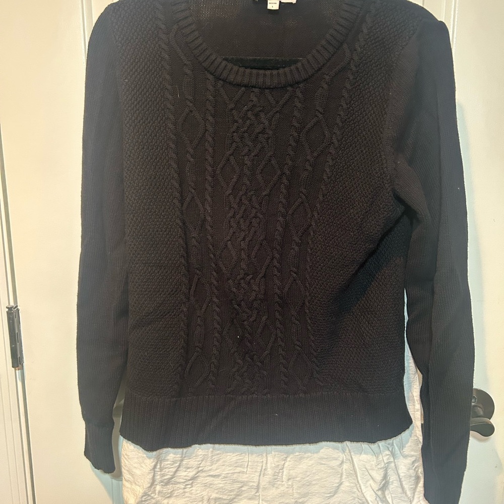 Classic Black Cable Knit Sweater